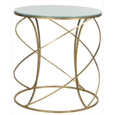 SAFAVIEH Cagney Accent Table Gold And White Glass Top FOX2535A